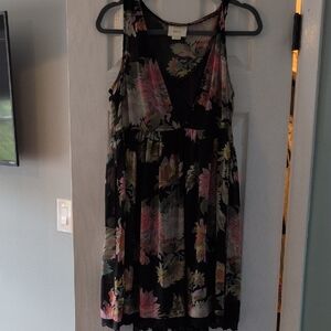 Maeve Black Floral Midi Dress